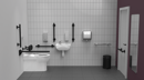 Premium rimless left handed luxury back to wall Doc M toilet pack, Matt black (RAL 9005)