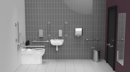 Premium rimless left handed luxury back to wall Doc M toilet pack, Satin