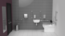 Premium rimless left handed luxury back to wall Doc M toilet pack, Satin