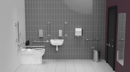 Premium rimless left handed luxury back to wall Doc M toilet pack, Polished stainless steel