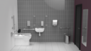 Infrared premium rimless luxury back to wall Doc M toilet pack, left handed, Satin