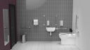 Infrared premium rimless luxury back to wall Doc M toilet pack, left handed, Polished stainless steel