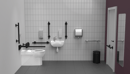 Premium rimless left handed luxury back to wall Doc M toilet pack, Matt black (RAL 9005)