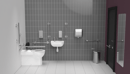 Premium rimless left handed luxury back to wall Doc M toilet pack, Polished stainless steel