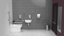 Premium rimless left handed luxury back to wall Doc M toilet pack, Satin