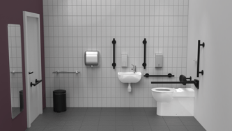Premium rimless left handed luxury back to wall Doc M toilet pack