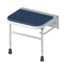 Premium wall mounted shower seat, legs, Dark blue pads