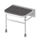 Premium wall mounted shower seat, legs, Grey pads