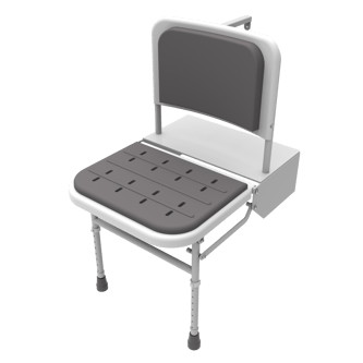 Doc M shower seat, 650mm projection, white frame