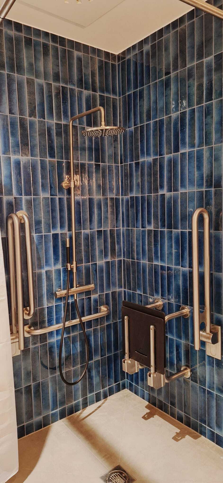 Fitzroy's Gosfield Shower Area in PVD Satin Nickel in St Magnus House