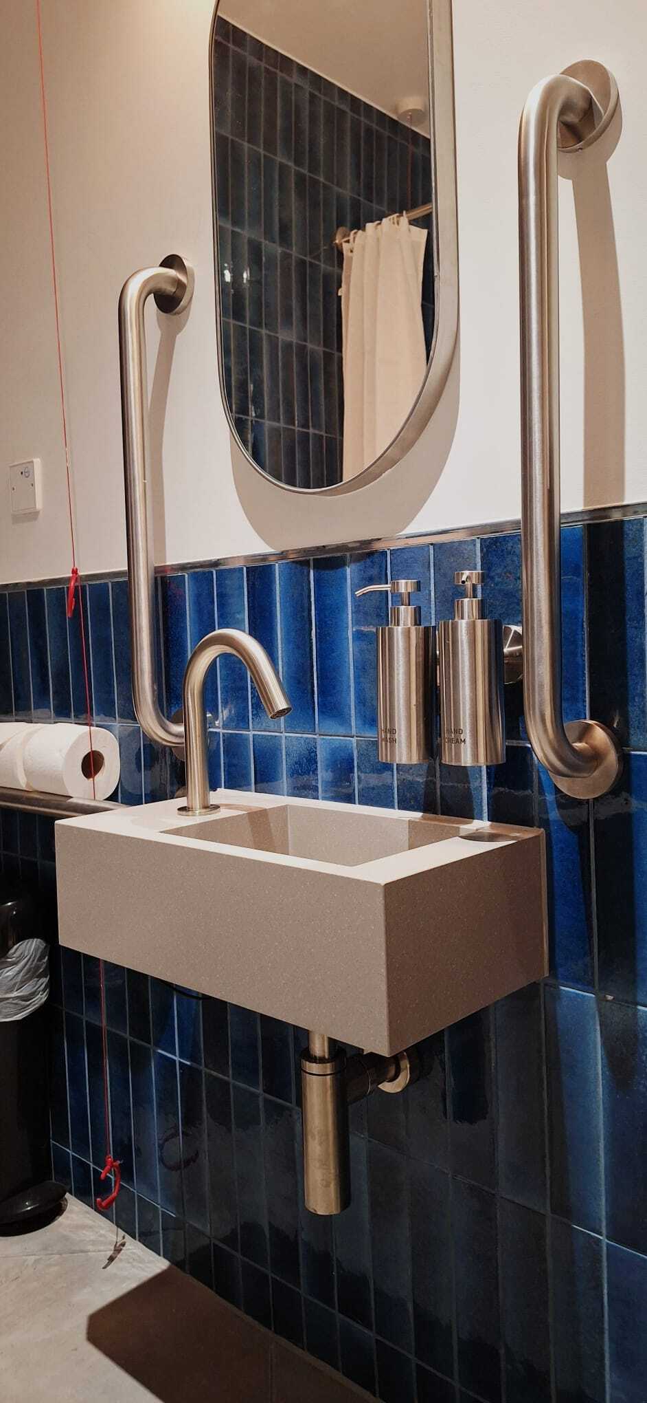 Fitzroy's Hanson Grab Rails in PVD Satin Nickel in St Magnus House