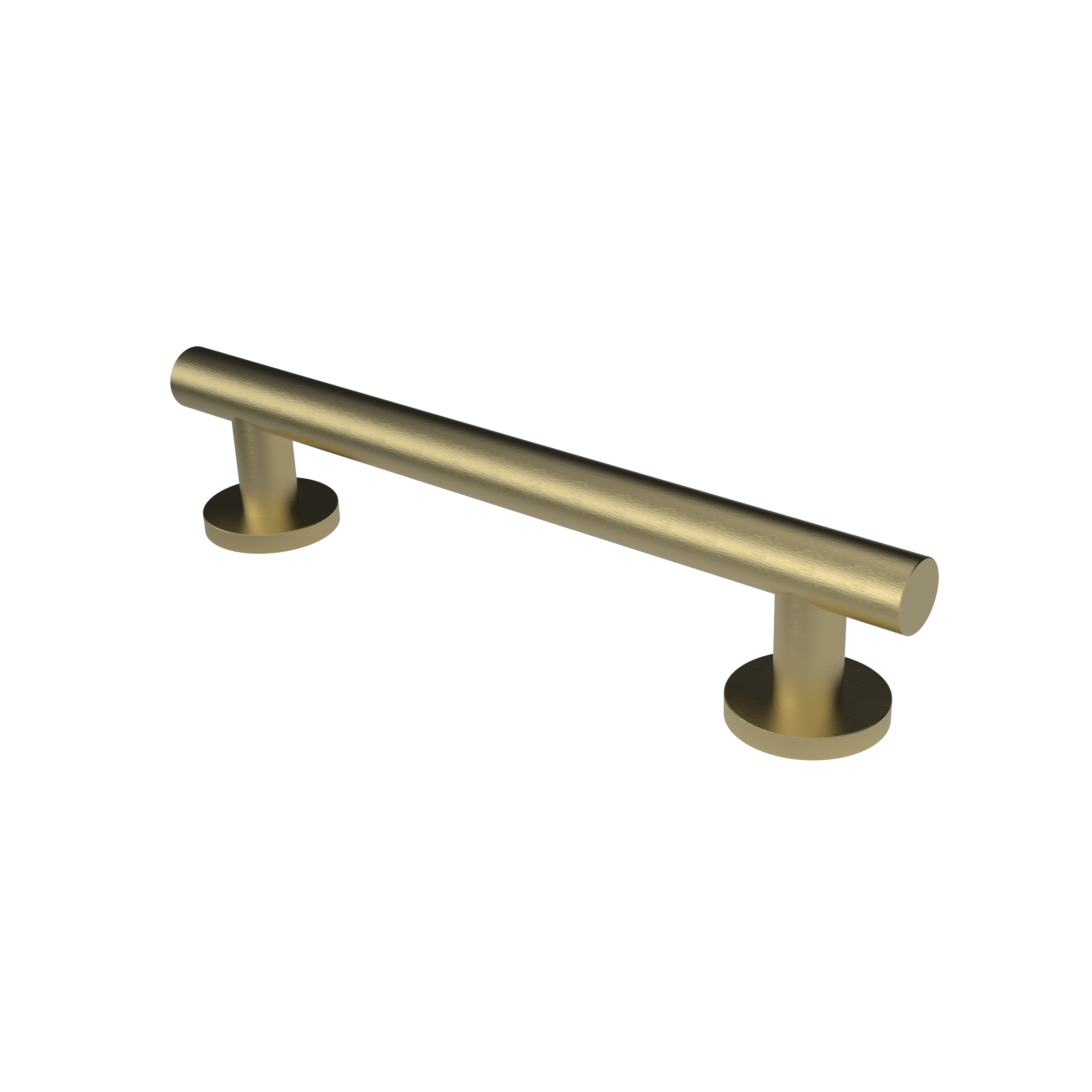 A bathroom grab rail in polished brass