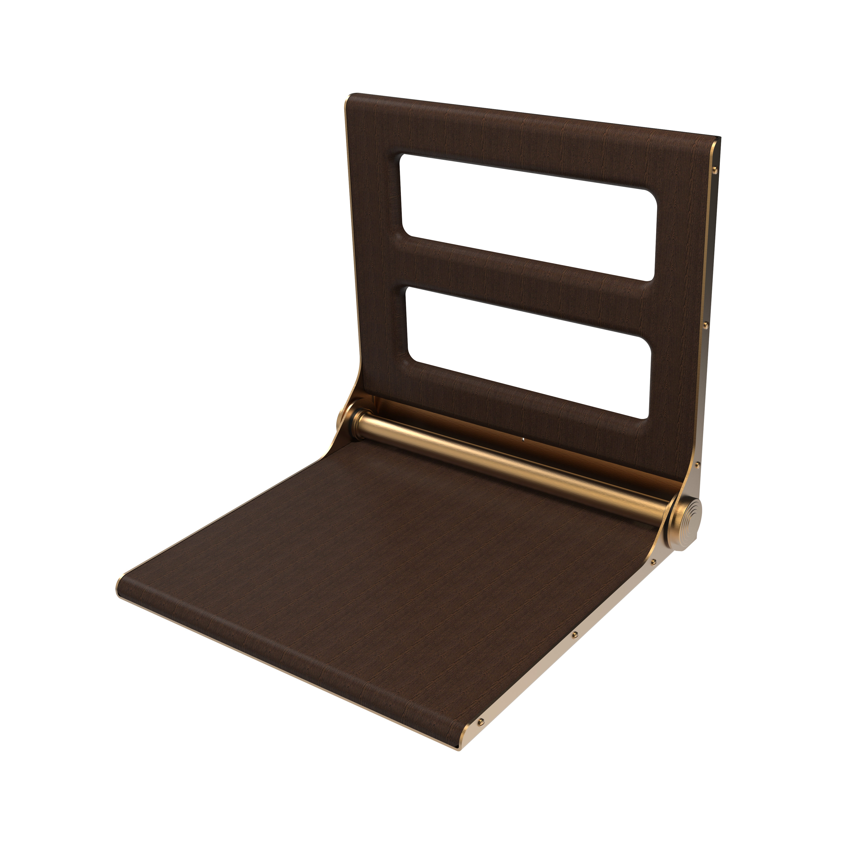 Portland fold down shower seat antique brass